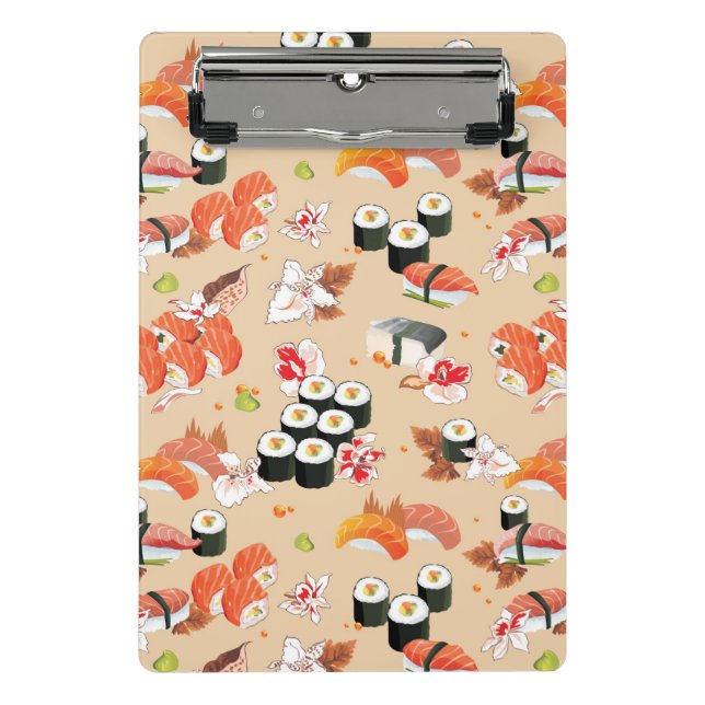 Japanese Food: Sushi Pattern 3 Mini Clipboard (Front)