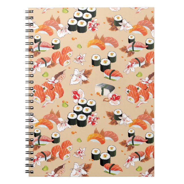 Japanese Food: Sushi Pattern 3 Notebook (Front)