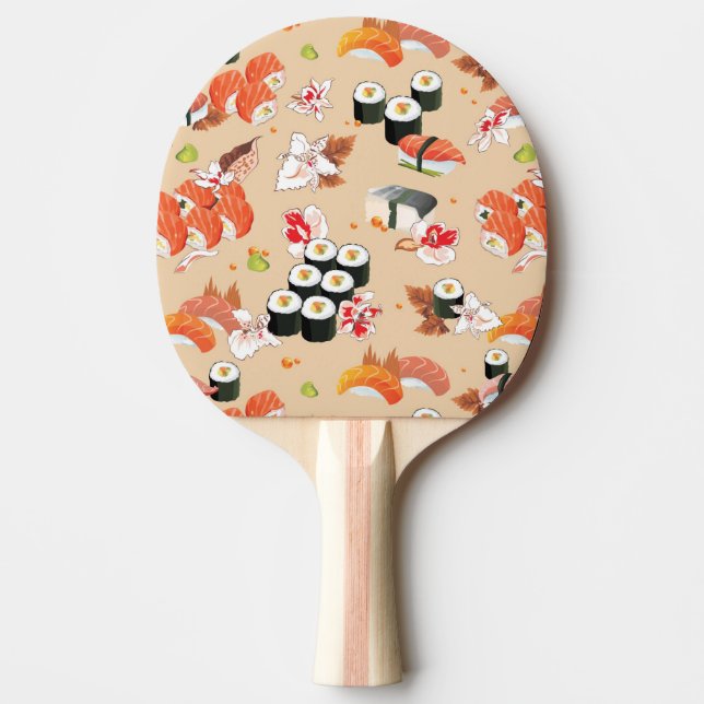 Japanese Food: Sushi Pattern 3 Ping Pong Paddle (Front)