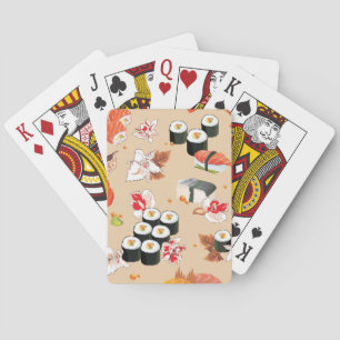 Japanese Food: Sushi Pattern 3 Playing Cards