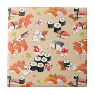 Japanese Food: Sushi Pattern 3 Tile