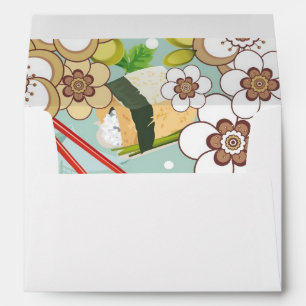 Japanese Food: Sushi Pattern 4 Envelopes