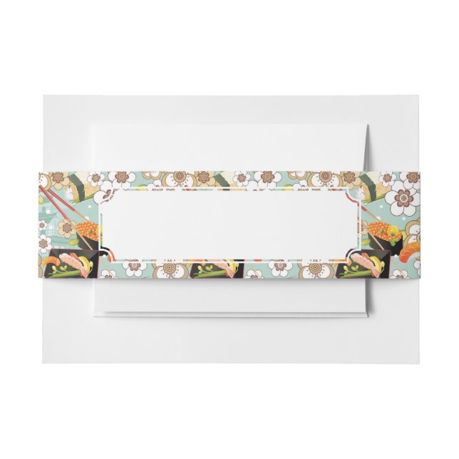 Japanese Food: Sushi Pattern 4 Invitation Belly Band (Front Example)