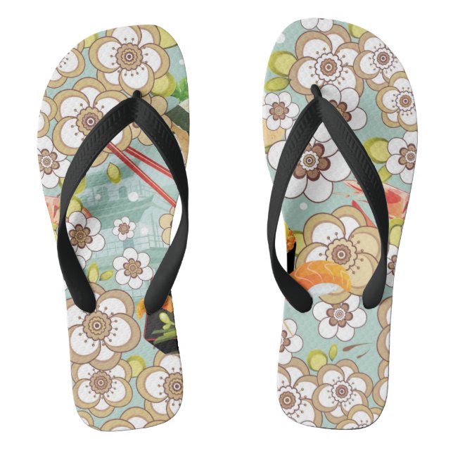 Japanese Food: Sushi Pattern 4 Thongs (Footbed)