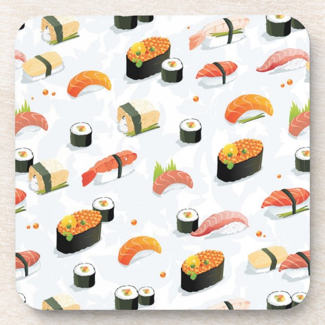 Japanese Food: Sushi Pattern Coaster (Front)