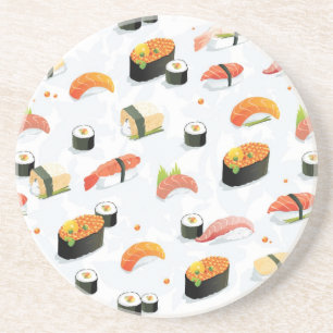 Japanese Food: Sushi Pattern Coaster