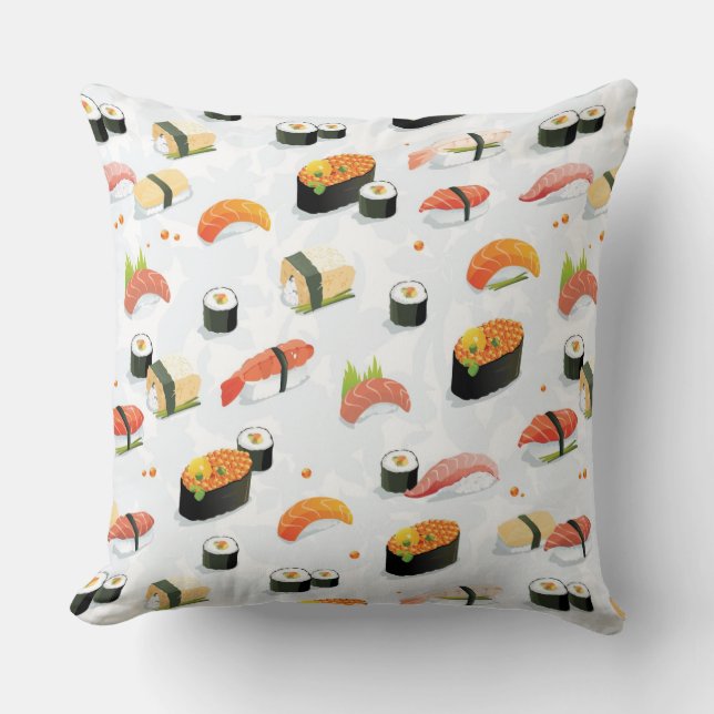 Japanese Food: Sushi Pattern Cushion (Front)