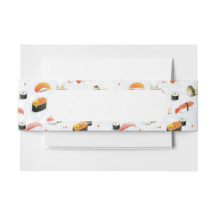 Japanese Food: Sushi Pattern Invitation Belly Band