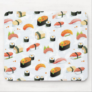Japanese Food: Sushi Pattern Mouse Pad