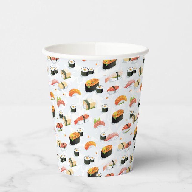 Japanese Food: Sushi Pattern Paper Cups (Left)