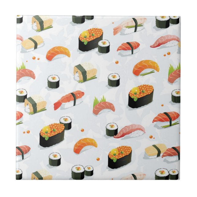 Japanese Food: Sushi Pattern Tile (Front)