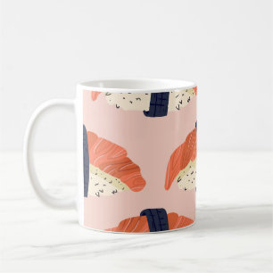 Japanese Food Sushi Seamless Illustration Coffee Mug