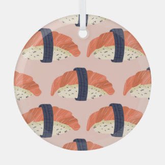 Japanese Food Sushi Seamless Illustration Glass Tree Decoration