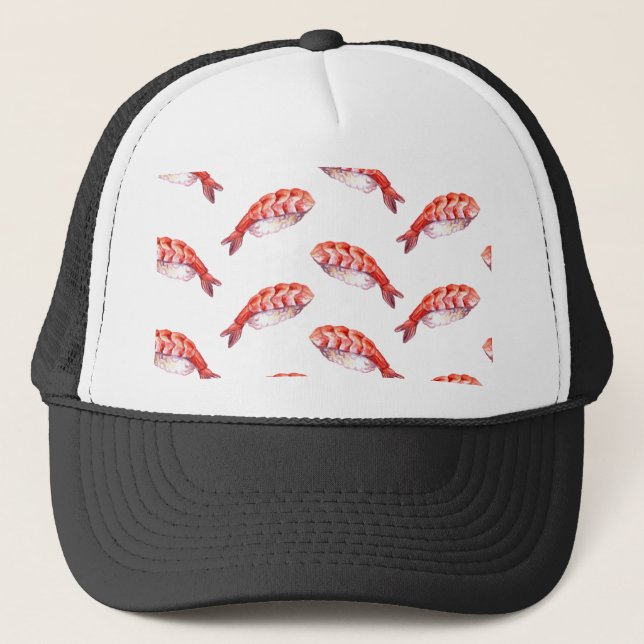 Japanese food sushi with shrimp Abi Trucker Hat (Front)