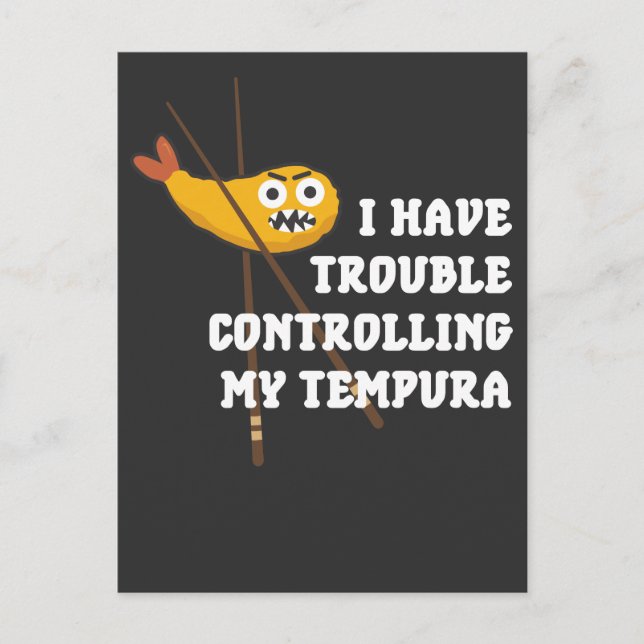 Japanese food Tempura Chopsticks Fried Shrimps Postcard (Front)