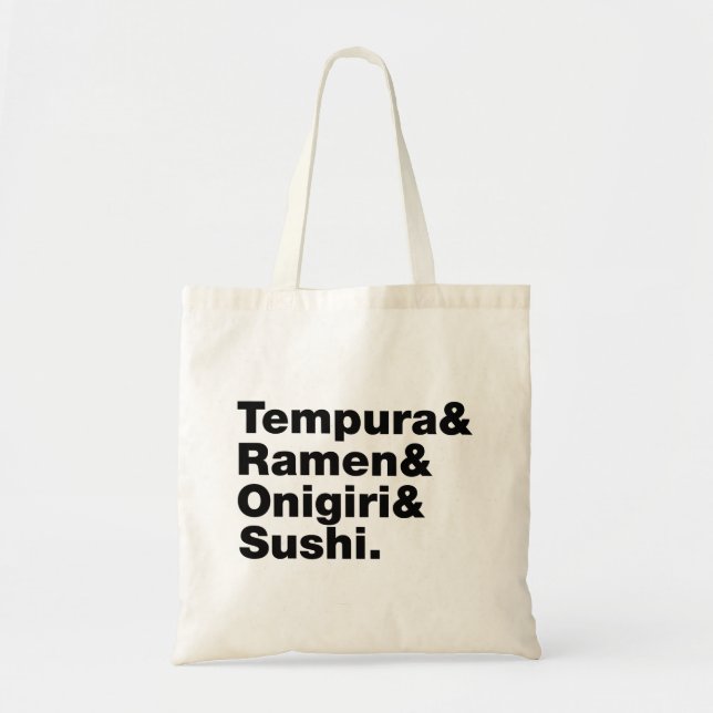 Japanese Foods Tempura & Ramen & Onigiri & Sushi. Tote Bag (Front)