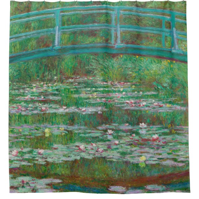 Japanese Footbridge Claude Monet Impressionist Shower Curtain (Front)