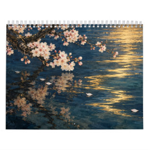 Japanese Four Seasons Watercolor Style Art Calendar