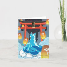 Japanese Fox and Pagoda