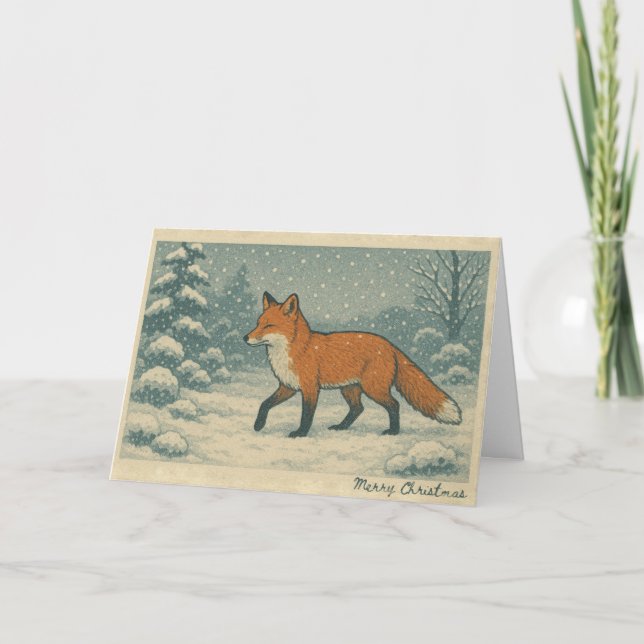 Japanese Fox - Christmas Card (Front)