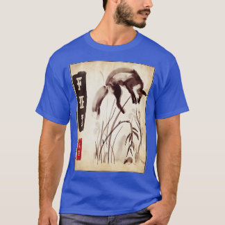 Japanese Fox Mouse Wildlife Nature Woodblock T-Shirt