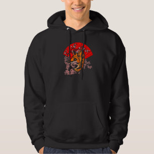 Japanese Fox Sakura Cherry Blossom Tree Japanese N Hoodie