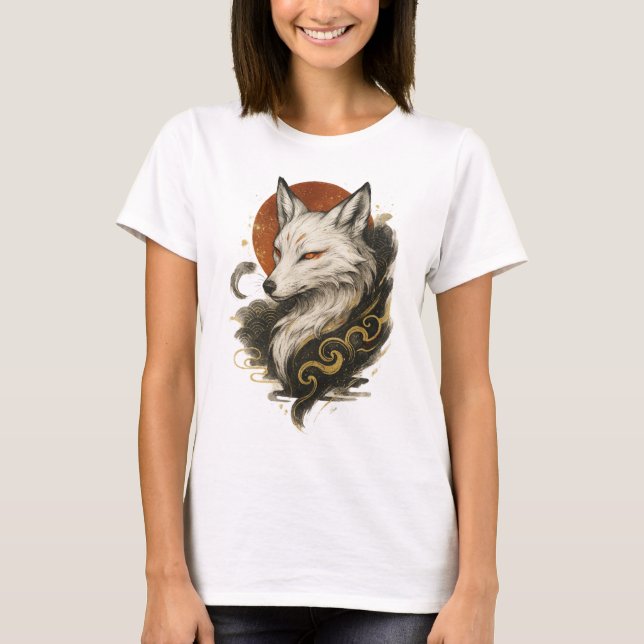 【Japanese Fox Spirit Kitsune Art Women’s T-Shirt】 T-Shirt (Front)