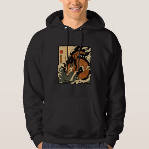 Japanese Fox Spirit of Inari Kitsune 狐火 Vintage Ja Hoodie