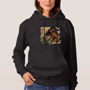 Japanese Fox Spirit of Inari Kitsune 狐火 Vintage Ja Hoodie