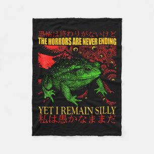 Japanese Frog Horrors Are Never Ending Yet I Remai Fleece Blanket