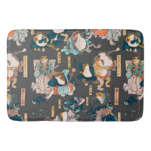 Japanese Frog ukiyo-e Froggies Bath Mat