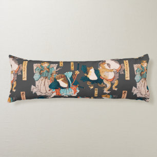 Japanese Frog ukiyo-e Froggies Body Cushion