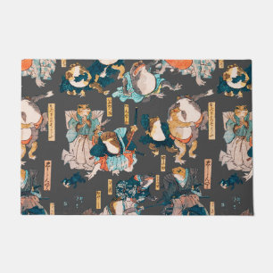 Japanese Frog ukiyo-e Froggies Doormat