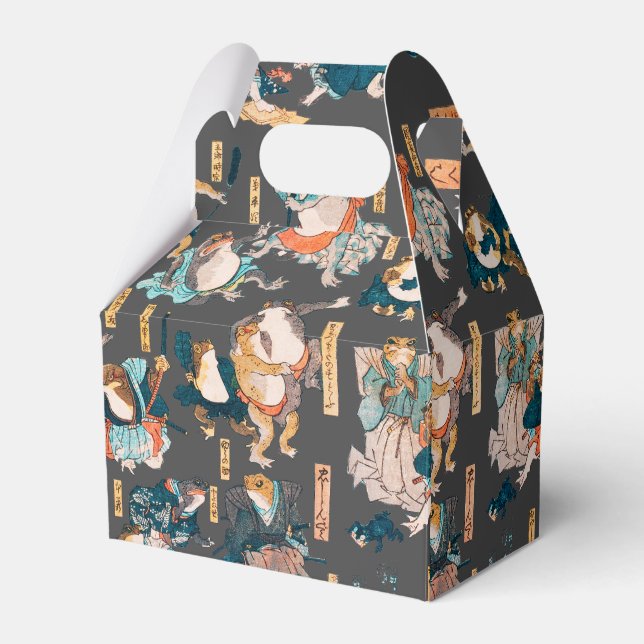 Japanese Frog ukiyo-e Froggies Favour Box (Front Side)