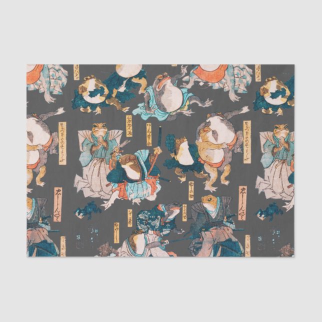 Japanese Frog ukiyo-e Froggies Tissue Paper (Front)