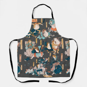 Japanese Frog Woodblock Print Kuniyoshi Ukiyo-e Apron