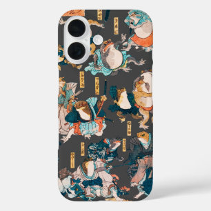 Japanese Frog Woodblock Print Kuniyoshi Ukiyo-e iPhone 16 Case