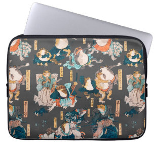 Japanese Frog Woodblock Print Kuniyoshi Ukiyo-e Laptop Sleeve