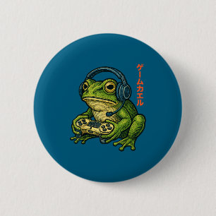 Japanese Gamer Frog Art Men Women Boys Funny Vinta 6 Cm Round Badge