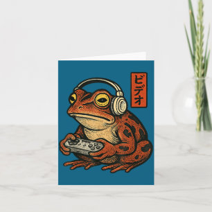 Japanese Gamer Frog Art Men Women Boys Funny Vinta Card