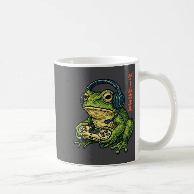 Japanese Gamer Frog Art Men Women Boys Funny Vinta Coffee Mug (Right)