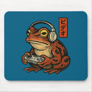 Japanese Gamer Frog Art Men Women Boys Funny Vinta Mouse Pad