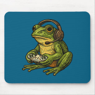 Japanese Gamer Frog Art Men Women Boys Funny Vinta Mouse Pad