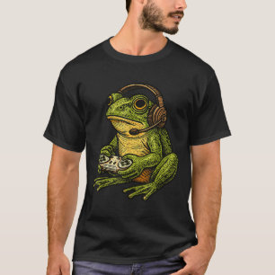Japanese Gamer Frog Art Men Women Boys Funny Vinta T-Shirt
