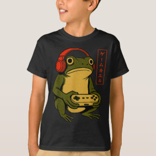 Japanese Gamer Frog Art Men Women Boys Funny Vinta T-Shirt
