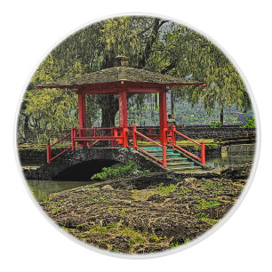 JAPANESE GARDEN CERAMIC KNOB/PULL CERAMIC KNOB