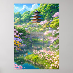 Japanese Garden Dreamland Poster
