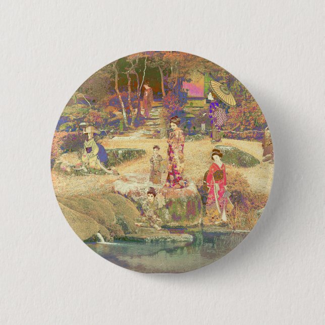 Japanese Garden II / Washed Edition 6 Cm Round Badge (Front)