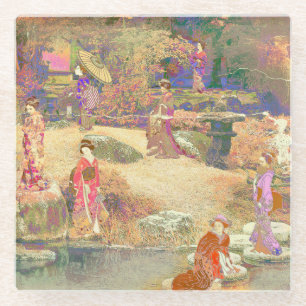 Japanese Garden II / Washed Edition Glass Coaster