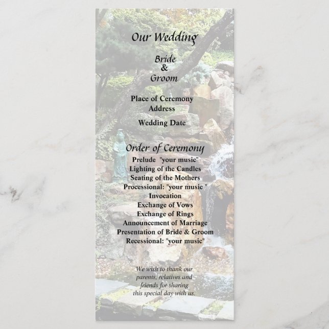 Japanese Garden in Autumn Program (Front)